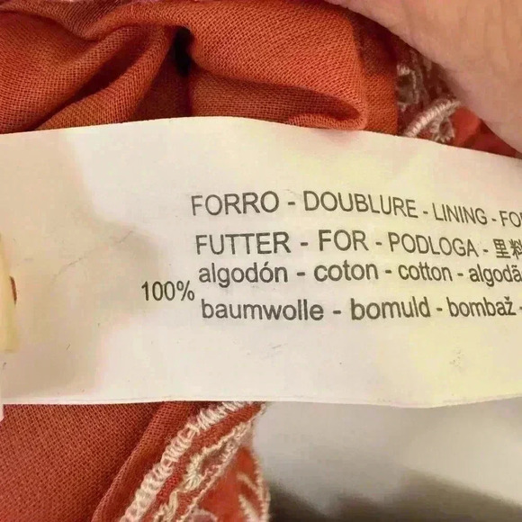 100% Authentic ZARA Orange Eyelet Flower Print Mini Dress $89.90 Size Medium - Picture 9 of 11